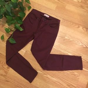 Madewell Skinny Skinny Maroon Jeans/Pants